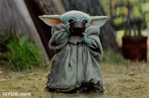 Baby Yoda Standing In Dirt GIF