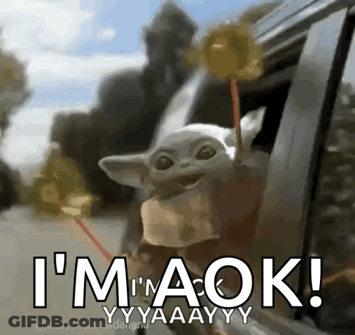 Baby Yoda Sticking Head Out Car Window GIF