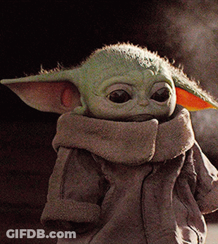 Baby Yoda Wearing Scarf GIF