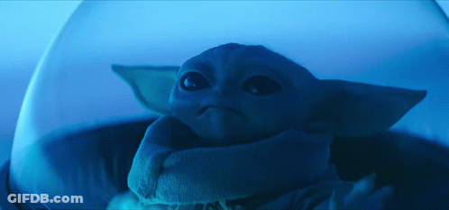 Baby Yoda With Helmet Looking GIF