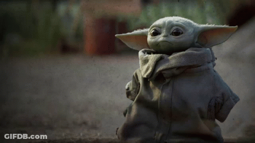 Baby Yoda With Scarf GIF