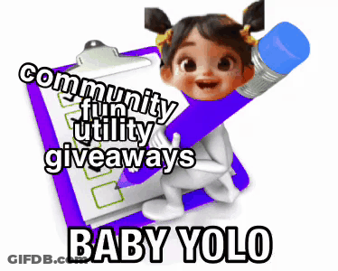 Baby Yolo Is Holding A Purple Pencil In Front Of A Clipboard GIF