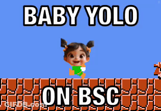 Baby Yolo On Bsc With A Little Girl On A Video Game Screen GIF