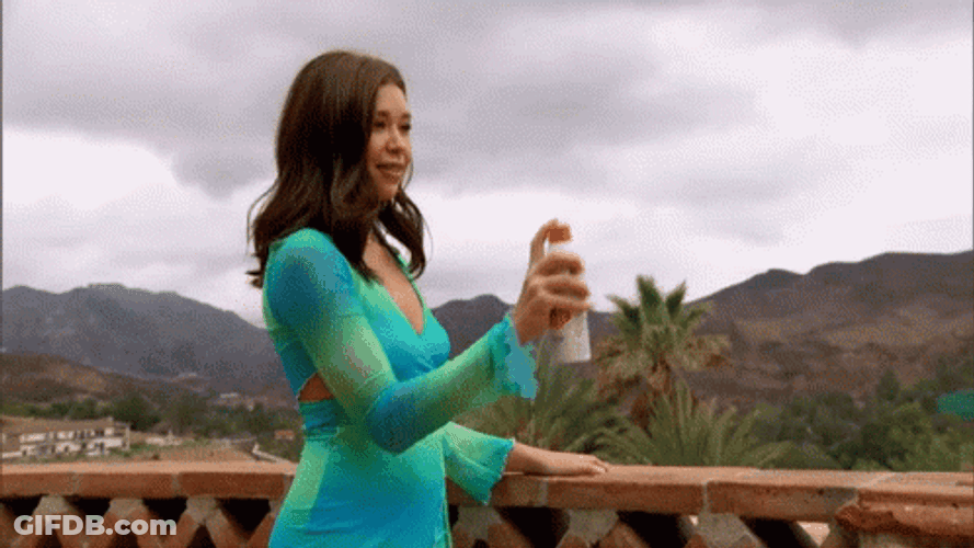 Bachelorette Gabby Spraying Perfume GIF