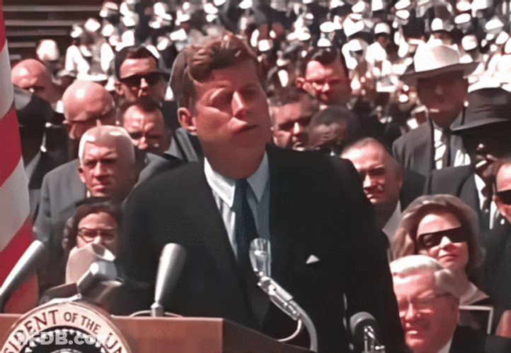 Back And To The Left Colored JFK Speech GIF