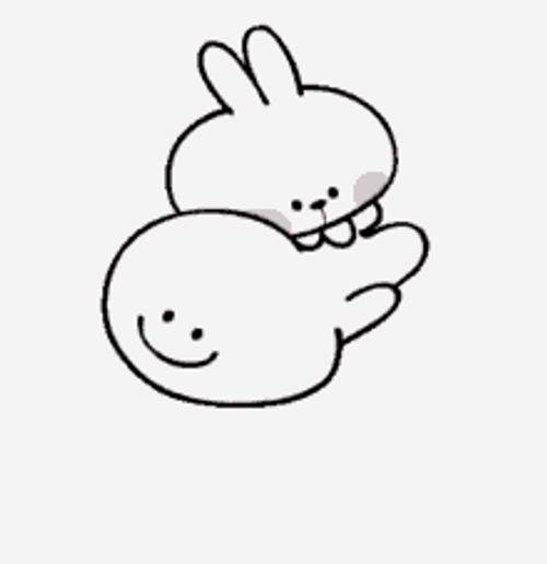 Back Massage Animated Cute Bunny Couple GIF