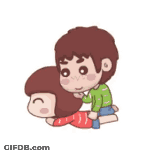 Back Massage Animated Romantic Couple GIF