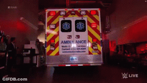 Back Of Ambulance With Word Ambulance GIF