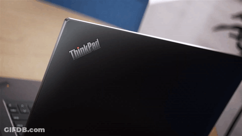 Back Of Black ThinkPad Laptop GIF