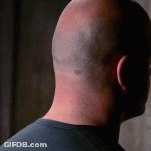 Back Of Man With Shaved Head GIF