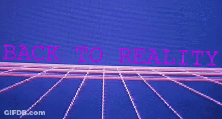 Back To Reality In Pink On Blue GIF