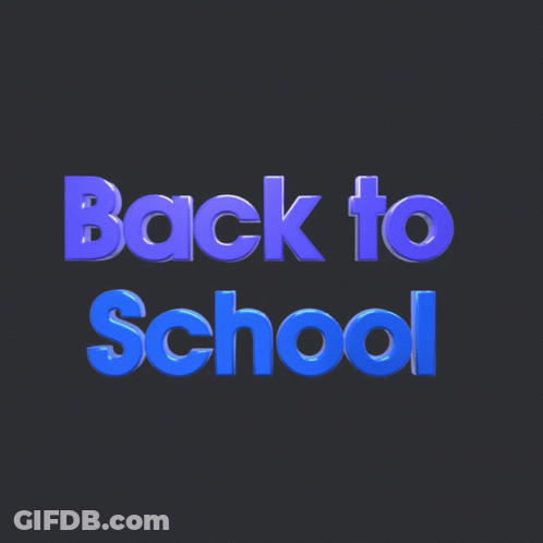 Back To School In Blue Letters GIF