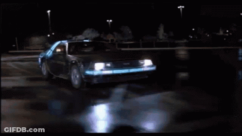 Back To The Future Car Driving At Night GIF