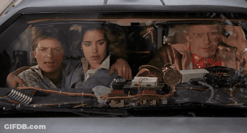 Back To The Future Car Driving Down Street GIF
