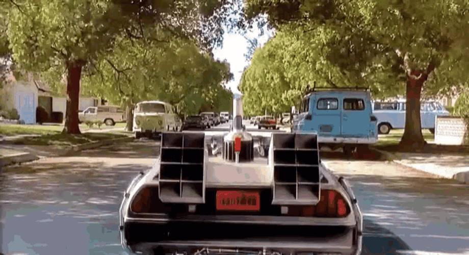 Back To The Future Flying DeLorean Car GIF