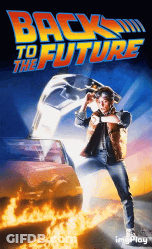 Back To The Future Movie Poster Man In Front Of Car GIF