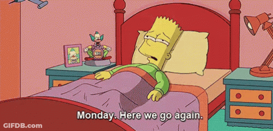 Back To Work Monday Bart Simpson GIF