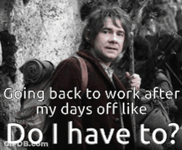 Back To Work Monday Bilbo Baggins GIF