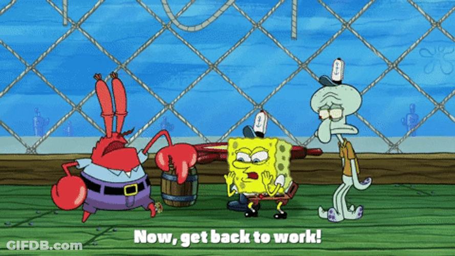 Back To Work SpongeBob Gang GIF