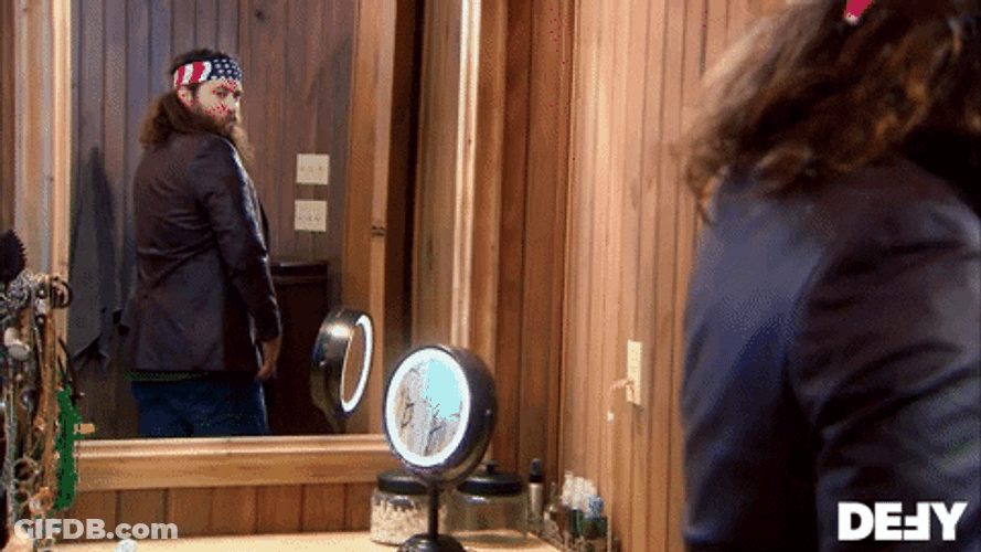 Back View In The Mirror GIF