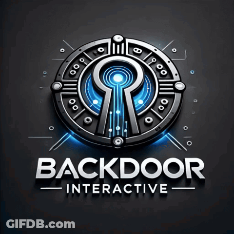 Backdoor Interactive Sign With Keyhole GIF