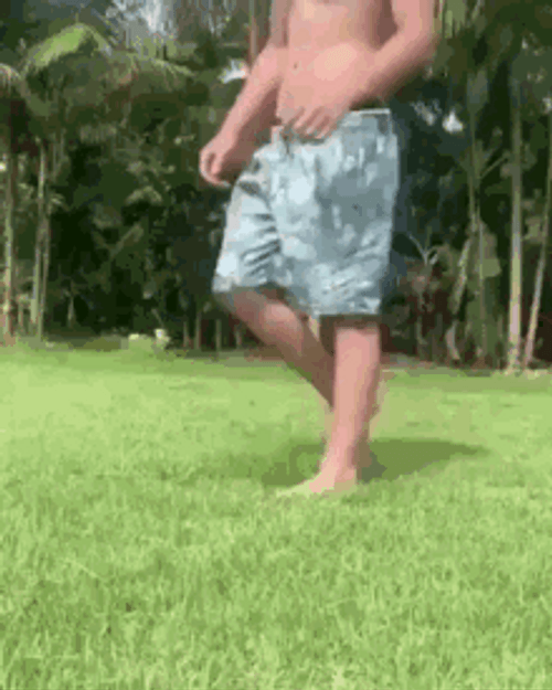 Backflipping Man With Scary Face Jump Scare GIF