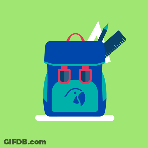 Backpack With Ruler And Pencil GIF