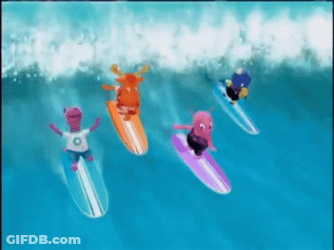 Backyardigans Surfing Animal Friends GIF