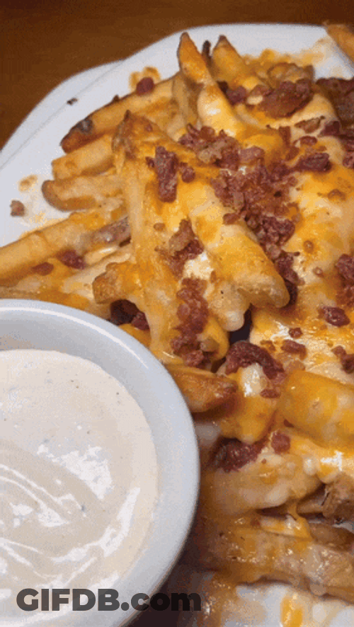 Bacon Cheese Fries Food GIF