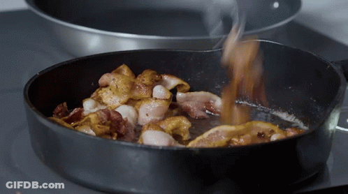 Bacon Cooking In Frying Pan GIF