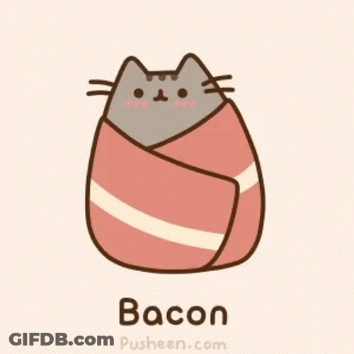 Bacon Wrapped Pusheen Cat GIF