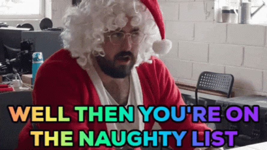 Bad Boy Guy In Santa Claus Costume GIF