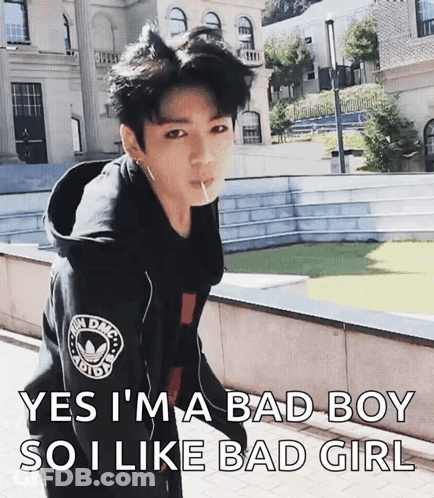 Bad Boy In Black Jacket Likes Bad Girl GIF