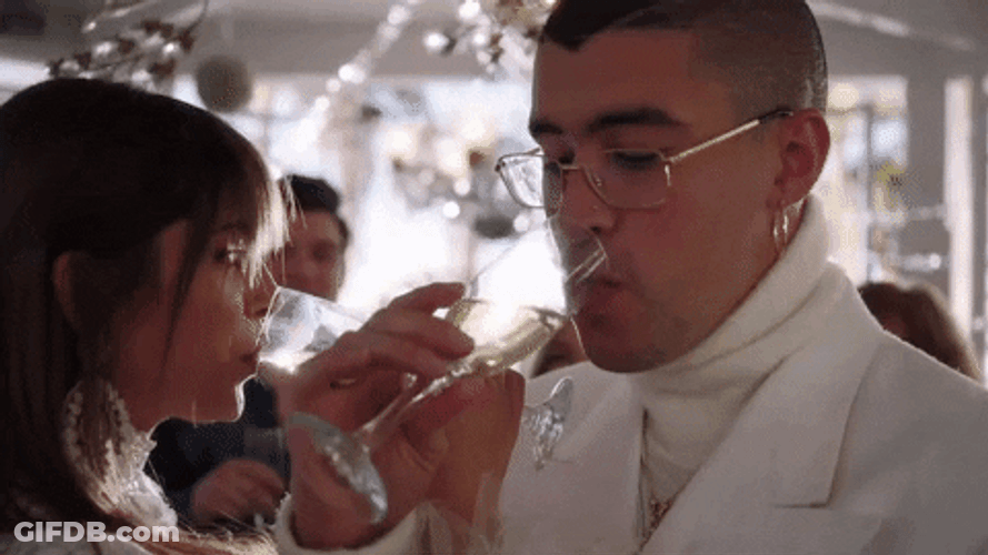 Bad Bunny Champagne Toast GIF