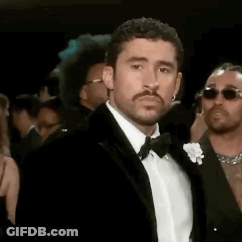 Bad Bunny In Tuxedo And Bow Tie GIF