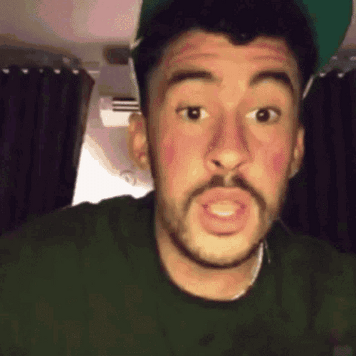 Bad Bunny Shocked Reaction GIF