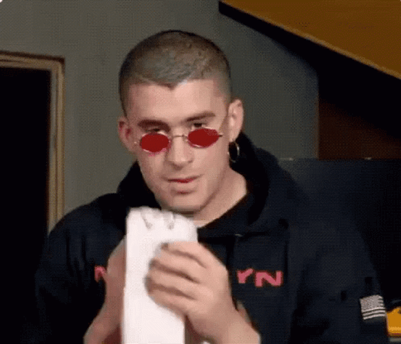 Bad Bunny Wiping Off GIF