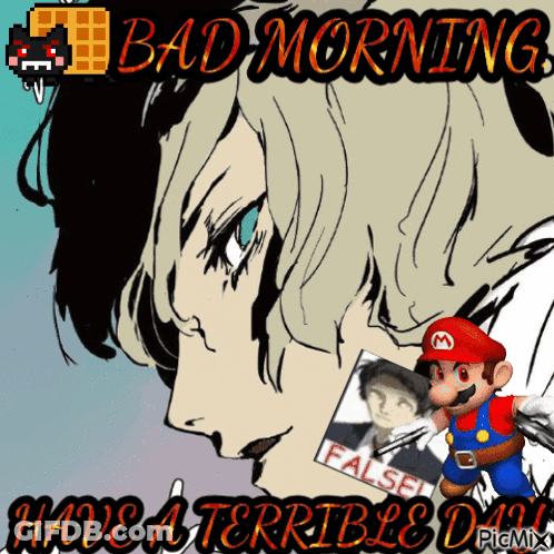 Bad Morning Mario Poster GIF