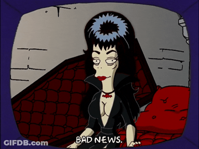 Bad News Elvira From The Simpsons GIF