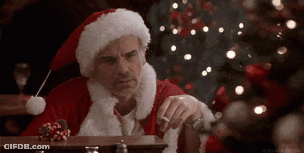 Bad Santa Being Serious GIF