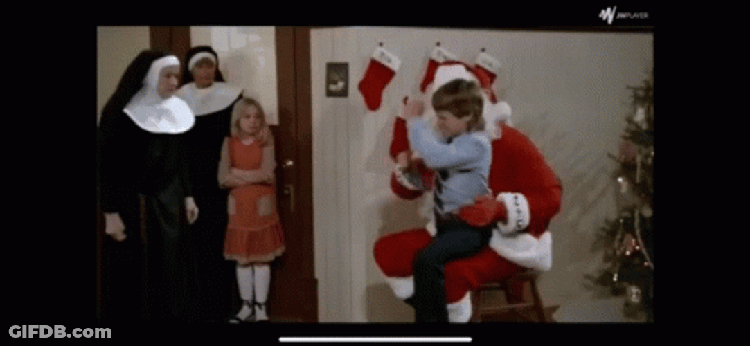 Bad Santa Mean With Kid GIF