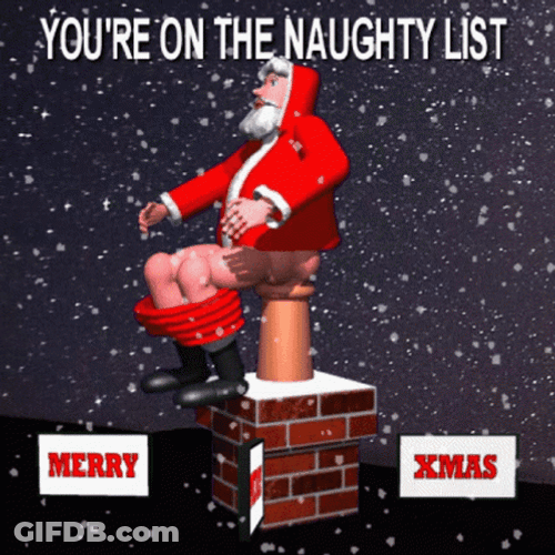 Bad Santa Pants Off In The Chimney GIF