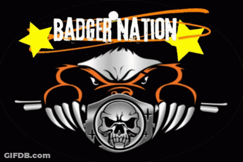 Badger Holding Skull Badger Nation GIF