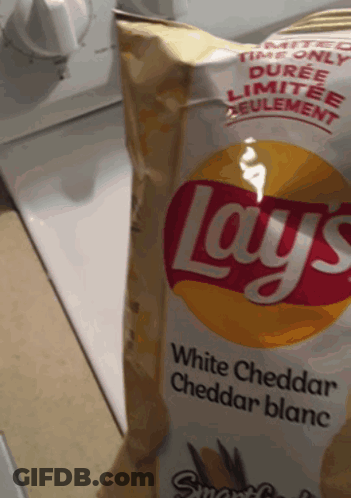 Bag Of Lay's White Cheddar Chips GIF