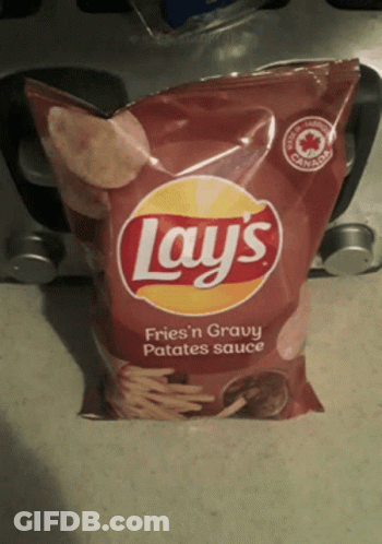 Bag Of Lays Fries And Gravy Potato Sauce GIF