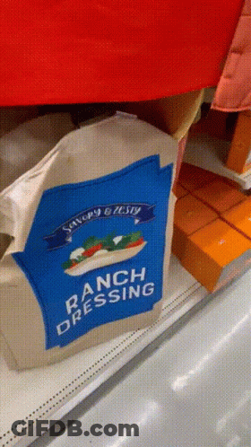 Bag Of Ranch Dressing On Shelf GIF