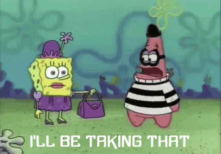 Bag Thief Patrick Star GIF