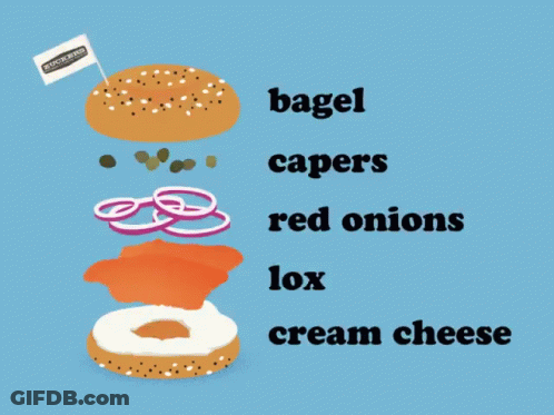 Bagel With Cream Cheese Ingredients GIF
