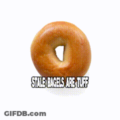 Bagel With Whipped Cream Saying Moar Cheeze GIF