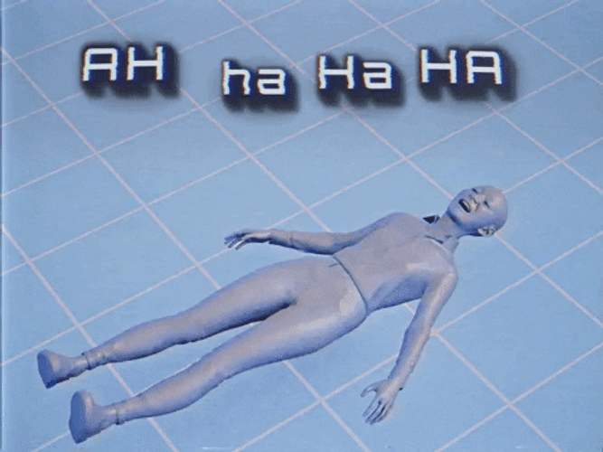Bahahaha 3D Man Rolling On Floor Laughing Illustration GIF